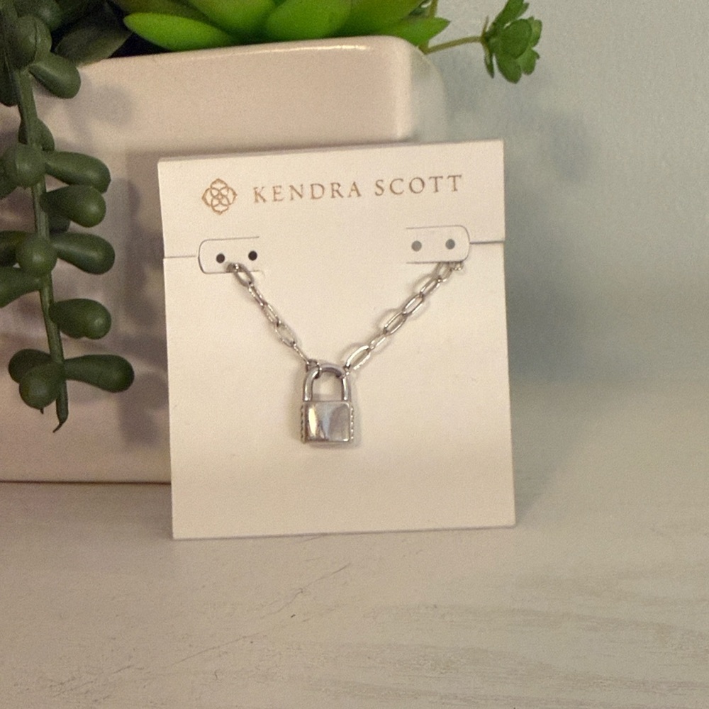 Kendra Scott Silver Padlock Necklace